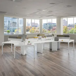 Modern Office Cubicle Staff Workstation Desk Office Table Modular 3+6 Person Seater Open Office Work Station