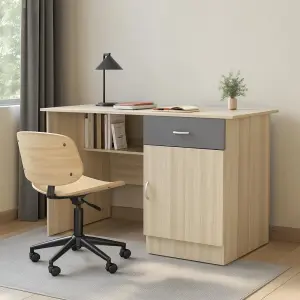 120 cm Creative Qube Urban Acacia Light Engineered Wood Study Table