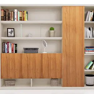Wooden Office Storage Cabinet with Modern Wooden Design & Security Lock for Corporate Interiors