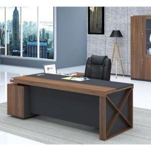 Director and Executive L-Shape Director Desk with Storage and Drawer Wire Manager | Walnut Finish Table | Computer Desks for Office| 5-Year Warranty & Free Assembly