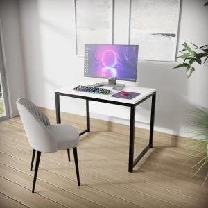 Elmer Study Table, Computer Table for Home & Office, Simple Style Desk, Scratch Resistance Surface, Easy to Assemble, Study Table for Kids (Color - White, Size - 90L*6w*75h Cm)