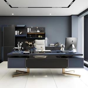 The Furniture Co Luxury Director's L-Shape Office Table and Premium Executive Desk with Integrated Drawers, CPU Storage & Reversible Orientation
