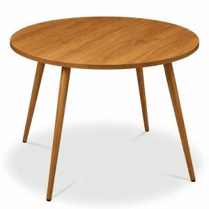24x24 inch Round Sheesham Wood 4 Seater Dining Table Only for Dining Room | Wooden Only Dining Table Without Chairs for Home & Kitchen | (Teak Brown, 24x24x30 inch)