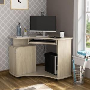 WS Computer Table | 3 Year Warranty | CST 02|Study Desk with Computer Table, Office Table,Table with 2 Shelves and 1 Shutter Storage | Engineered Wood | Drift Wood