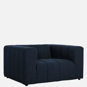 Febonic Lara Fabric 1 Seater Sofa In Denim Blue Colour