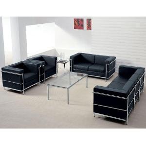 Flash Furniture Hercules Regal Series Contemporary Black Leather Sofa with Encasing Frame