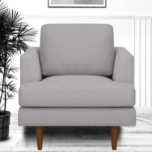 Febonic Motra Velvet 1 Seater Sofa In Concrete Grey Colour