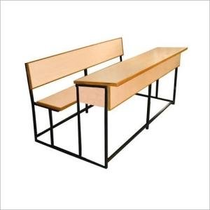 Classroom Double Desk - Wood & Metal| Durable, Spacious, Ergonomic Seating For Two