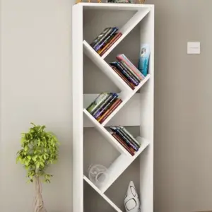 Tree Shape Decorative Book Shelf, Book Case for Home Made in Pre-Laminated Board