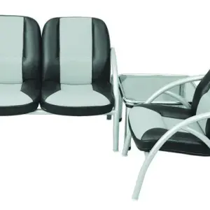Sofa with Pipe Frame, PU Leathrite Tapestry