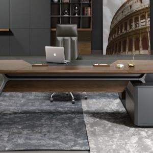 Office Table In Open Pore Walnut Veneer Finish