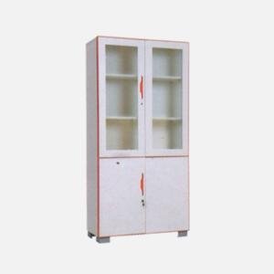 Steel Almirah, 2 Glass Doors, 2 Steel Doors, Adjustable Shelf, Thickness 0.8mm