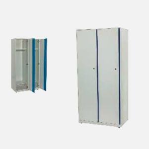Steel Personal Locker, 2 Separate Door, 1 Hanging Rod, 1 Adjustable Shelf, 1 Fixed Shelf, Thickness 0.8mm