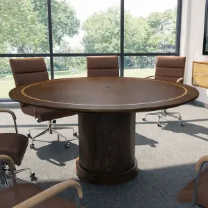 Conference and Meeting Table for Office Furniture & Round Table Durable Wooden Finish, Modern Aesthetics
