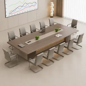 Luxury Executive Conference Table for Corporate Boardrooms Large Meeting Room Table with Integrated Cable Management for Team Collaboration