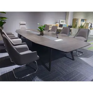 Luxury Executive Conference Table for Boardroom Meetings, Large Corporate Meeting Table for Office Conference Rooms, Premium Business Collaboration Desk