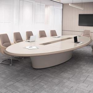 Luxury Oval Conference Table for Executive Boardrooms, Premium Meeting Room Table for Corporate Offices, Modern Business Collaboration Table