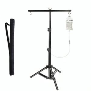 5 Feet Hospital Iron Saline Medical IV Poles Glucose Stand For Hospital, Clinic, Home & Multiple Adjustable Stand with Carry Bag