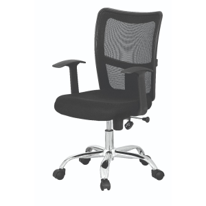 Brio Medium Back Revolving Chair with Push Back Mechanism in Black Fabric and mesh/net Back Office Executive Chair