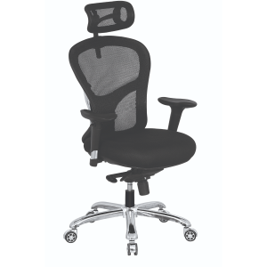 Full Back Mesh Ergonomic Home Office Desk Chair with Comfortable Headrest & Spacious Seat, Rocking-tilt Mechanism & Heavy Duty Metal Base