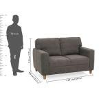 2 Seater Fabric Sofa In Grey Colour