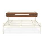 Wood State Metal King Bed (Ivory/Walnut)