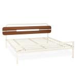 Wood State Metal King Bed (Ivory/Walnut)