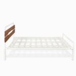 Wood State Metal King Bed (Ivory/Walnut)