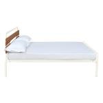 Wood State Metal King Bed (Ivory/Walnut)