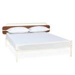 Wood State Metal King Bed (Ivory/Walnut)