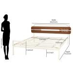 Wood State Metal King Bed (Ivory/Walnut)