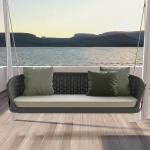 Juul Three Seater Hanging Swing Without Stand For Balcony , Garden Swing (Dark Grey) Braided & Rope