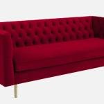 3 Seater Velvet Sofa In Maroon Color