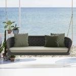 Juul Three Seater Hanging Swing Without Stand For Balcony , Garden Swing (Dark Grey) Braided & Rope