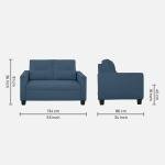 2 Seater Fabric Sofa In Blue Colour