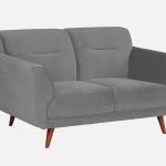 2 Seater Velvet Sofa In Grey Color