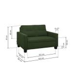 2 Seater Fabric Sofa In Sap Green Colour
