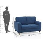 2 Seater Fabric Sofa In Blue Colour