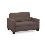 2 Seater Fabric Sofa In Dark Saddle Brown Colour