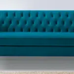 Caraven 2 Seater Velvet Sofa In T Blue Color