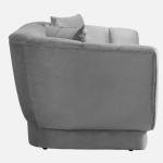 3 Seater Velvet Sofa In Grey Color