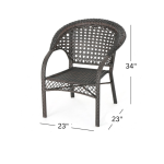 Sabbatini Outdoor Patio Dining Set 6 Chairs and 1 Table (Dark Brown)