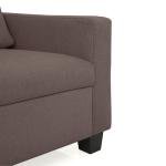 2 Seater Fabric Sofa In Dark Saddle Brown Colour