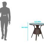 Ace Outdoor Patio Seating Set 4 Chairs and 1 Table Set (Dark Brown)