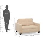 2 Seater Fabric Sofa In Beige Colour