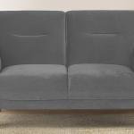 2 Seater Velvet Sofa In Grey Color