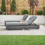 WS Outdoor Swimming Poolside Lounger Set of 2 (Black + Grey)
