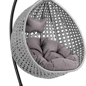 Elliott Single Seater Hanging Swing With Stand For Balcony , Garden