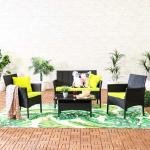 Hamper Outdoor Sofa Set 2 Seater , 2 Single seater and 1 Center Table Set (Black)