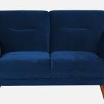 2 Seater Velvet Sofa In Navy Blue Color